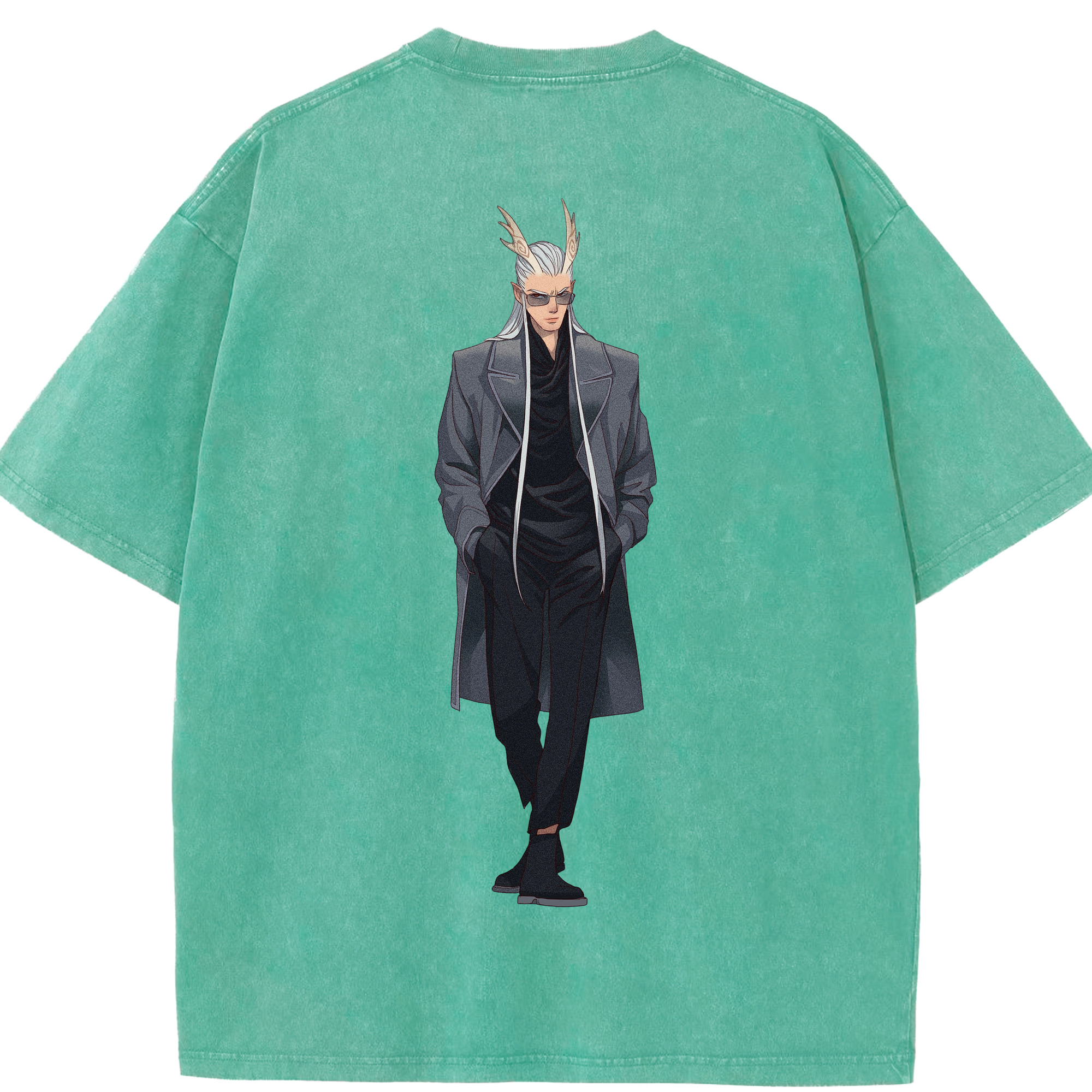 （画像用） Ne Zha 2 ナタ 魔童の大暴れ 綿100% ヴィンテージ風 半袖Tシャツ（背面プリント）